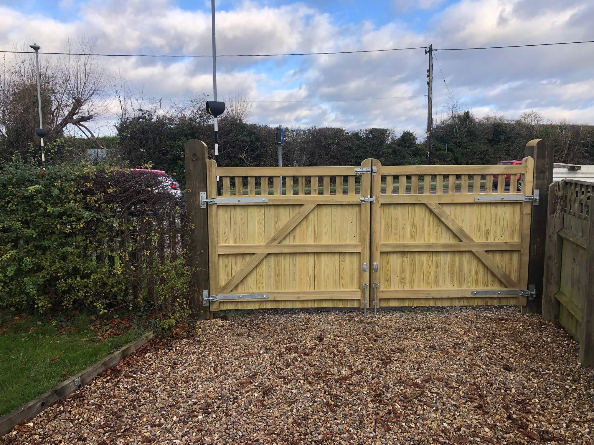 Rear of softwood Henton gates