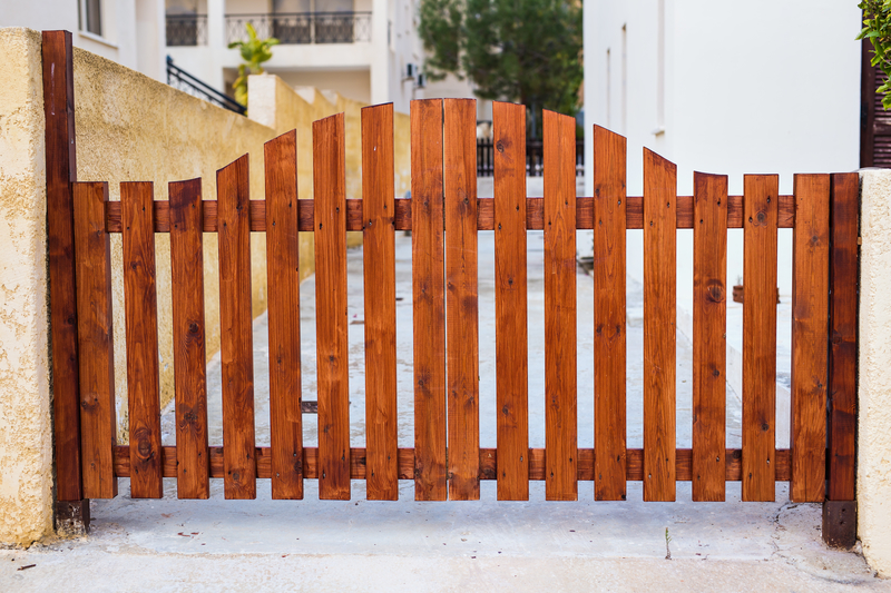 stained wooden gate