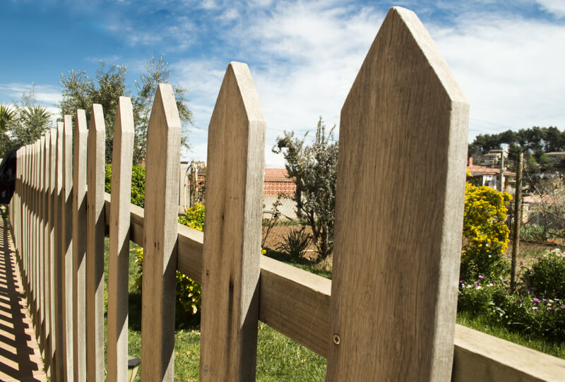 wooden palisade fence