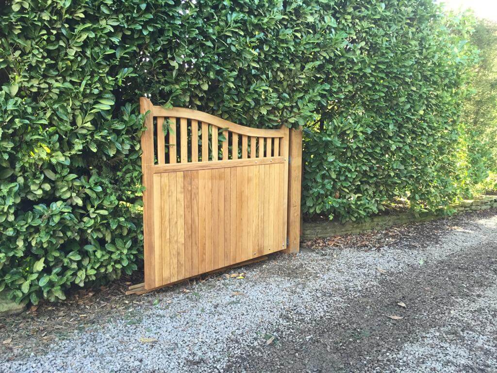 Light brown gate installed