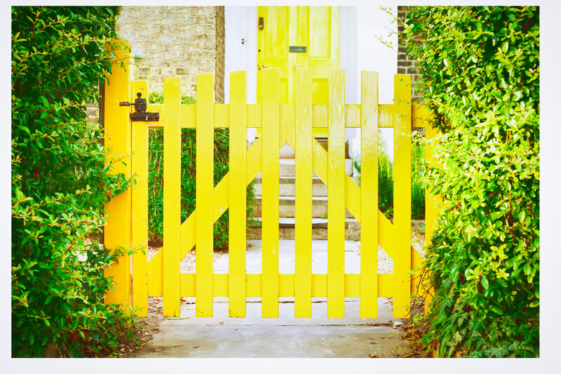 Yellow painted gate
