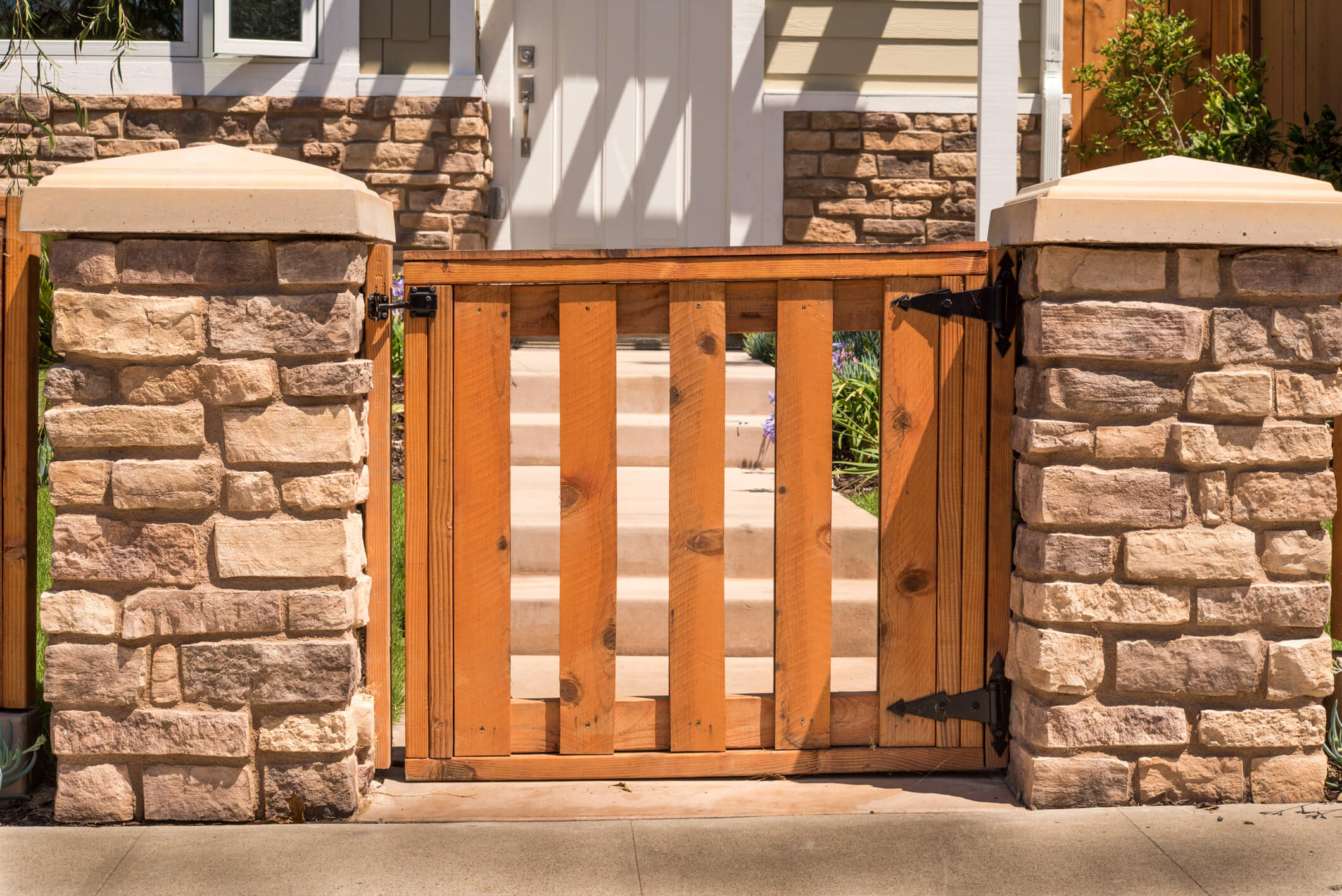 Garden gate with hinges