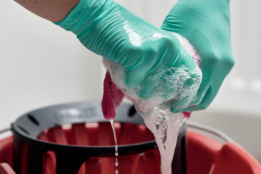 Bucket of water and soap